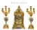 French Tiffany & Co Bronze & Champleve Enamel Clock Set