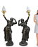 A PAIR OF ART DECO BRONZE FIGURAL TORCHERE LAMPS