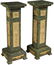 A Pair of French Gilt Bronze and Verde Marble Pedestals