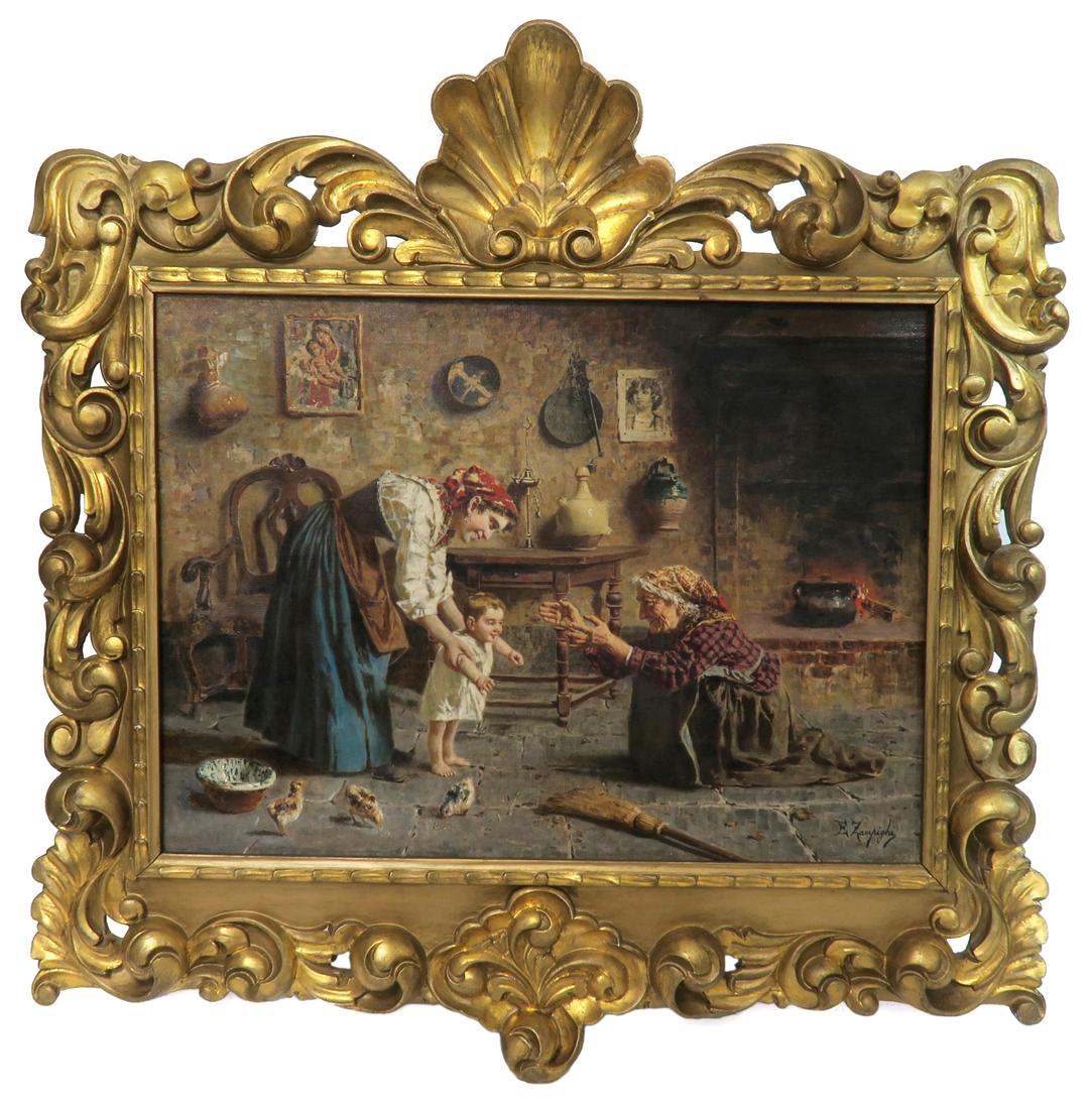 Eugenio Zampighi, Italian, 1859-1944 Oil on Canvas (1 of 3)
