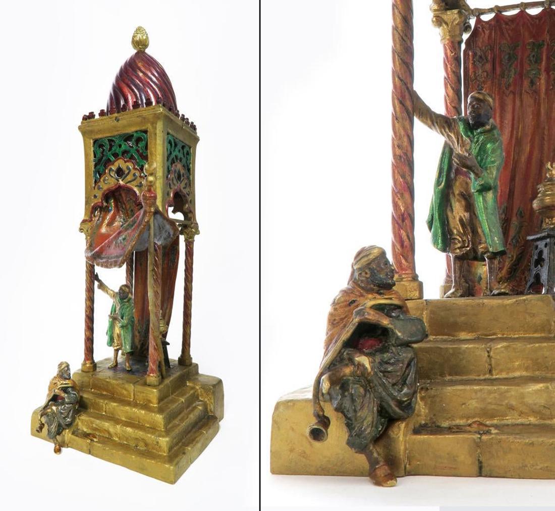 19TH C. COLD-PAINTED BRONZE TABLE-LAMP BY BERGMAN (1 of 3)