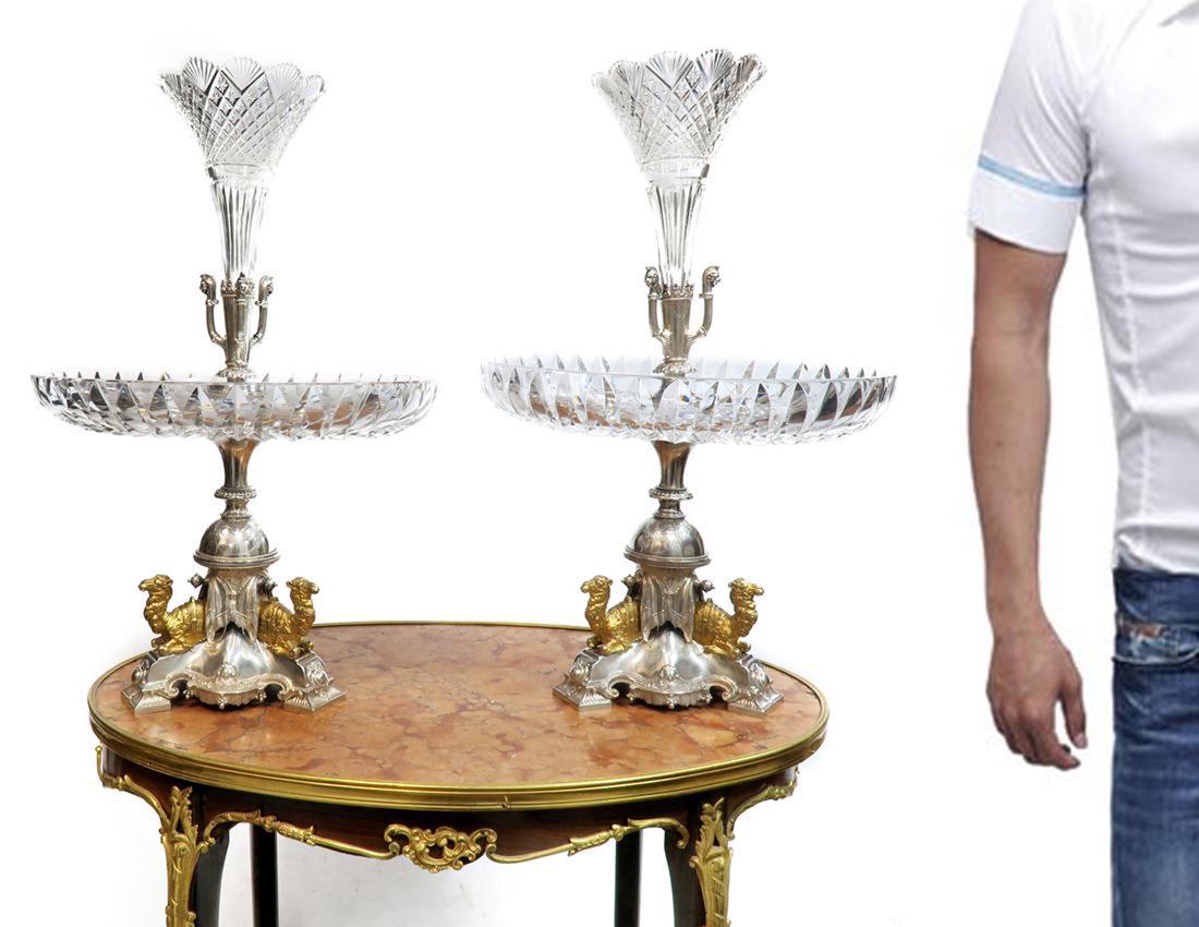 19th C. Fine Pair of English Victorian Centerpieces (1 of 7)