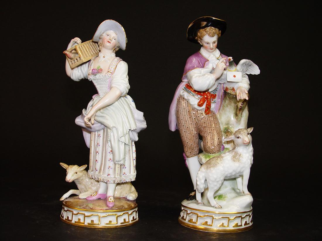 A Pair of 19th Century German Meissen Figurines (1 of 5)