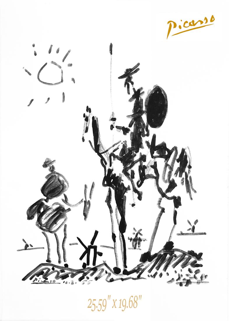 DON QUIXOTE, PABLO PICASSO ORIGINAL LITHOGRAPH COA/1955 (1 of 6)
