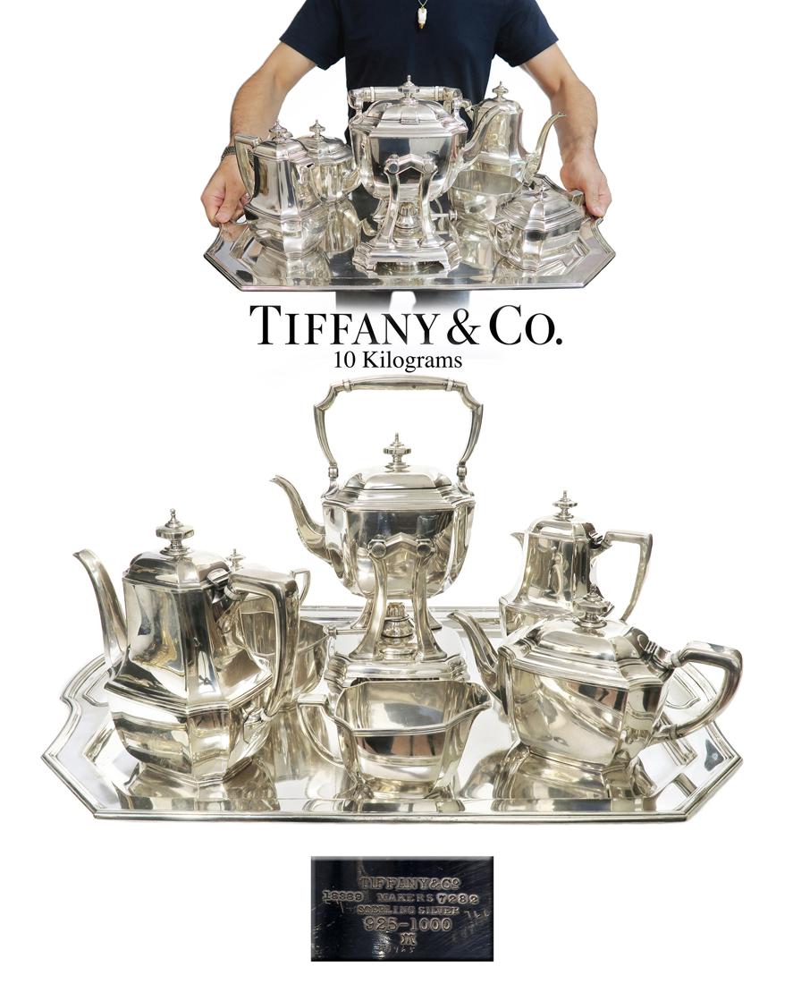 A Large Tiffany & Co. Sterling Silver Tea & Coffee Set (1 of 7)