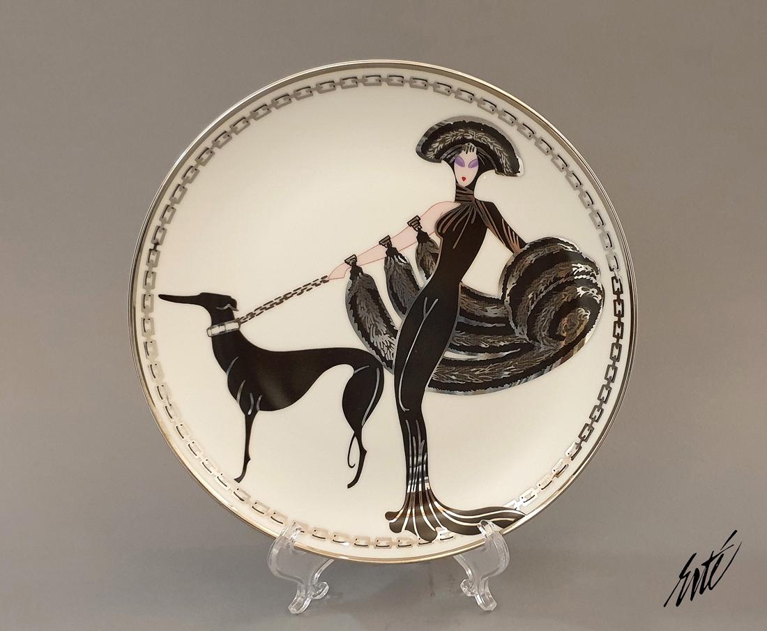 Symphony In Black, Erte Decorative Hand Painted Plate (1 of 4)