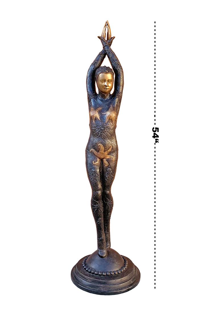 AFTER DEMETRE CHIPARUS, H 54" FIGURAL BRONZE SCULPTURE (1 of 6)