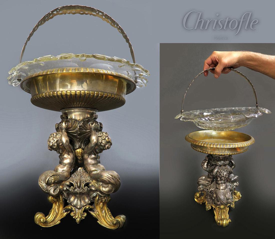 A Large 19th C. Figural Bronze CHRISTOFLE Centerpiece (1 of 1)