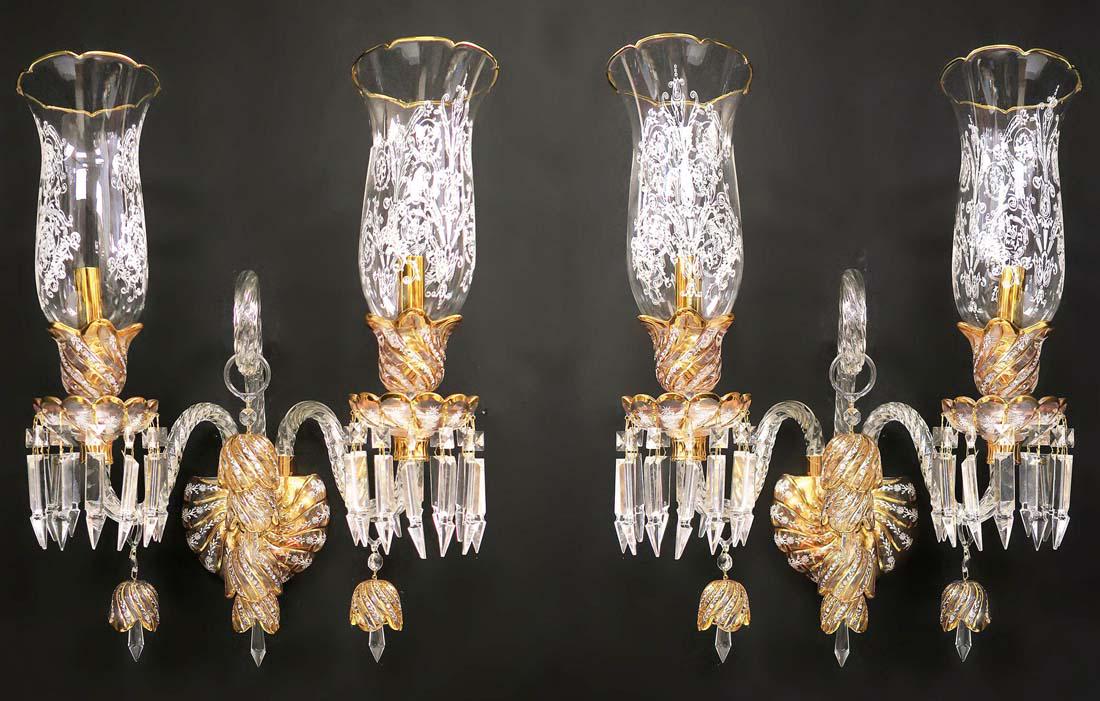 A Pair of Baccarat Style Crystal Sconces (1 of 1)