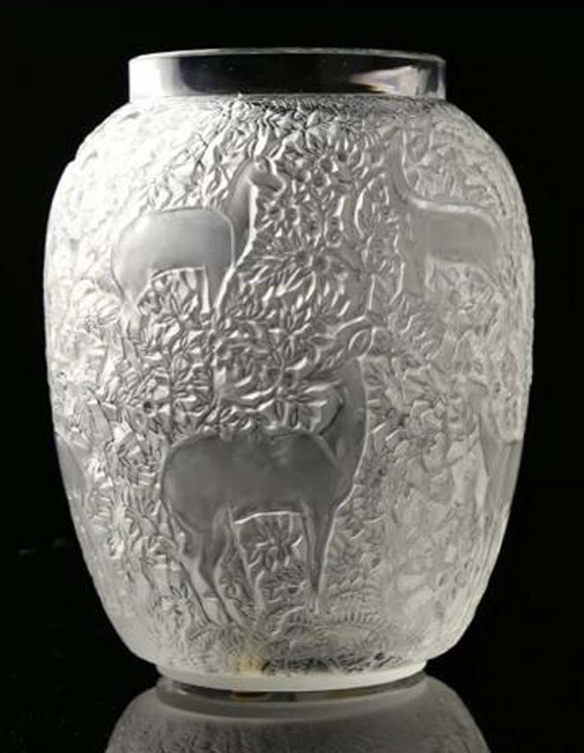 Biches, A Rene Lalique Crystal Vase, Signed (1 of 7)