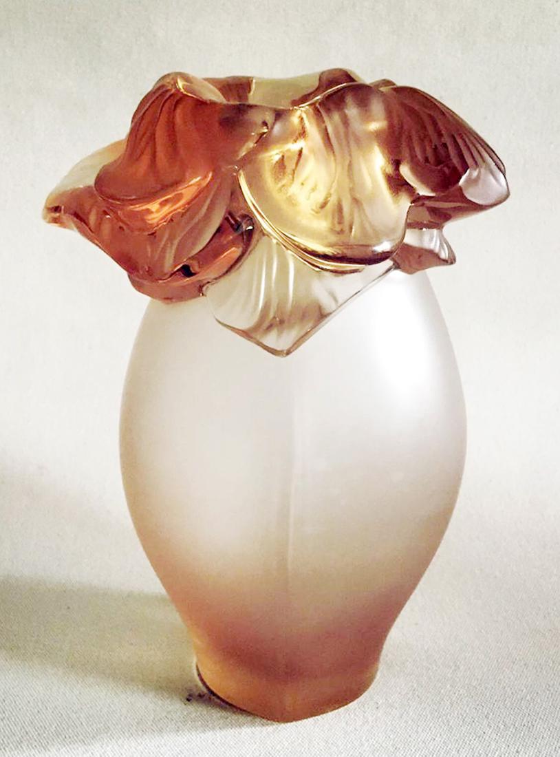 An Art Deco LALIQUE Gold Crystal Vase, Signed (1 of 4)