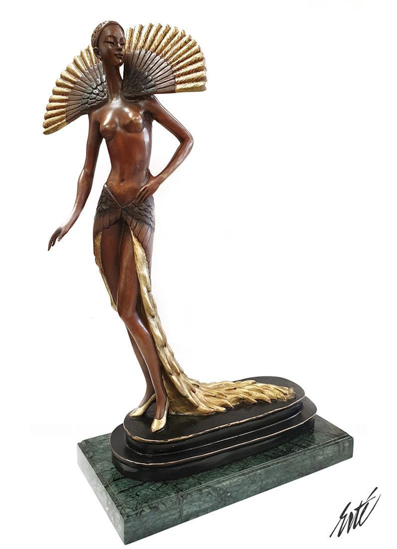 Le Paonne Femme, After ERTE Bronze Sculpture, Signed (1 of 7)