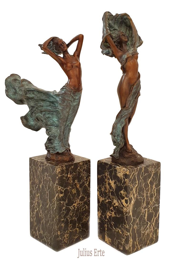 Ladies Wind, A Pair of Art Deco Bronze Statues, Signed (1 of 9)
