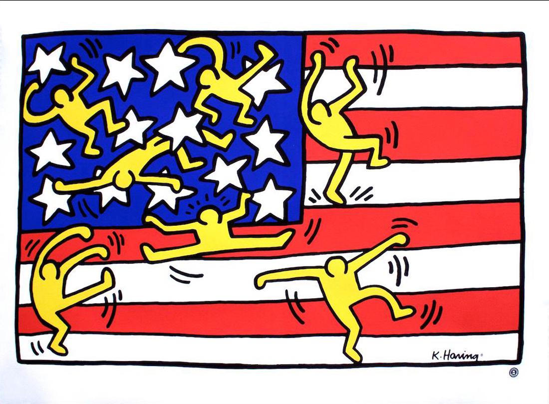 Untitled (Flag), Large Keith Haring Lithograph Poster (1 of 3)