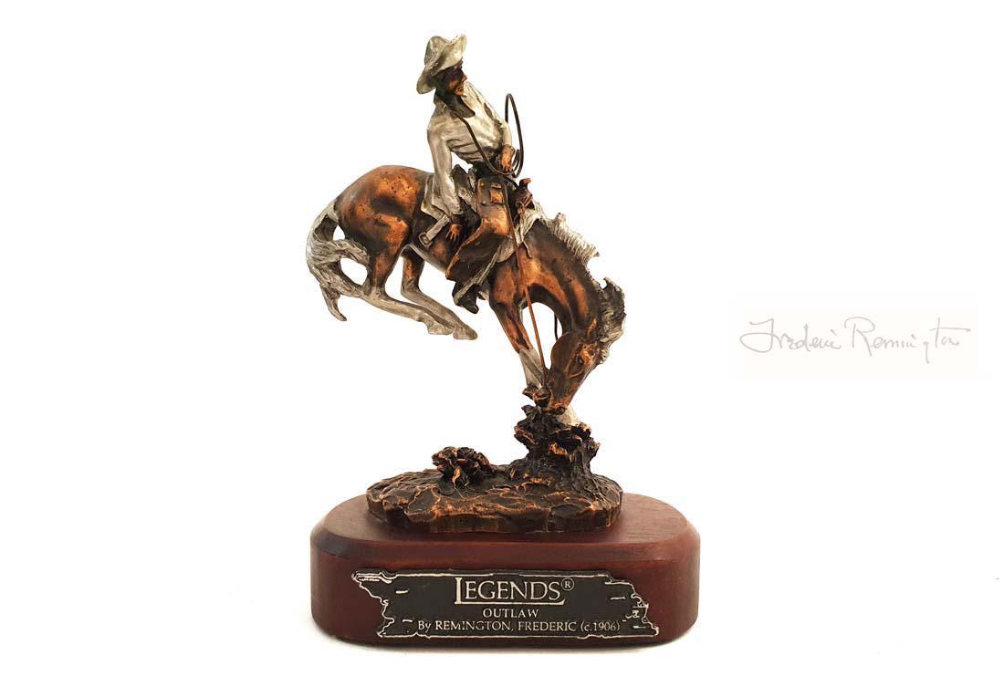 F. Remington LEGENDS, Outlaw Bronze Mini Figurine, 1906 (1 of 12)