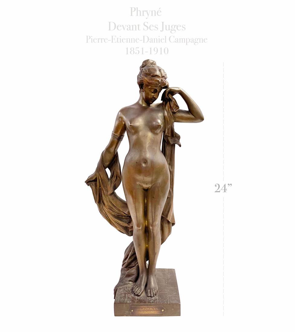PRYNE DEVANT SES JUGES, 19th C. Patinated Bronze Statue (1 of 7)