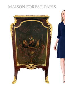 MAISON FOREST ORMOLU-MOUNTED MAHOGANY KINGWOOD CABINET: 19th C. FRENCH MAISON FOREST ORMOLU-MOUNTED AND MAHOGANY KINGWOOD CABINET. 60" x 33" x 18"