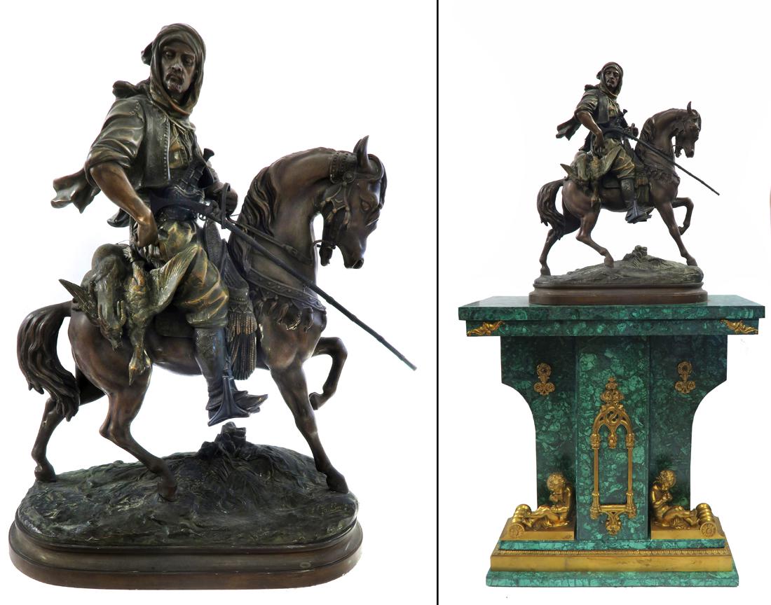 Orientalist Hunter, Emile Guillemin Sculpture, 19th C. (1 of 1)