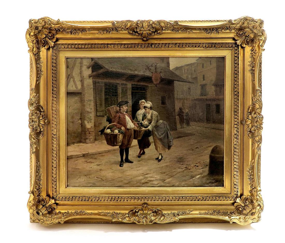 Large 19th C. Framed Oil in Canvas Signed (1 of 4)