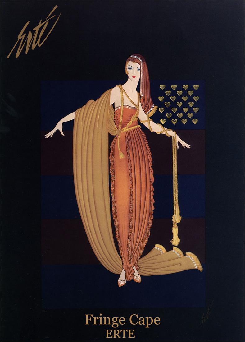 Fringe Cape, Vintage ERTE Lithograph Poster, 1993 (1 of 3)