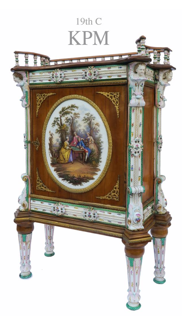 A Magnificent German KPM Figural Cabinet, 19th C. (1 of 9)