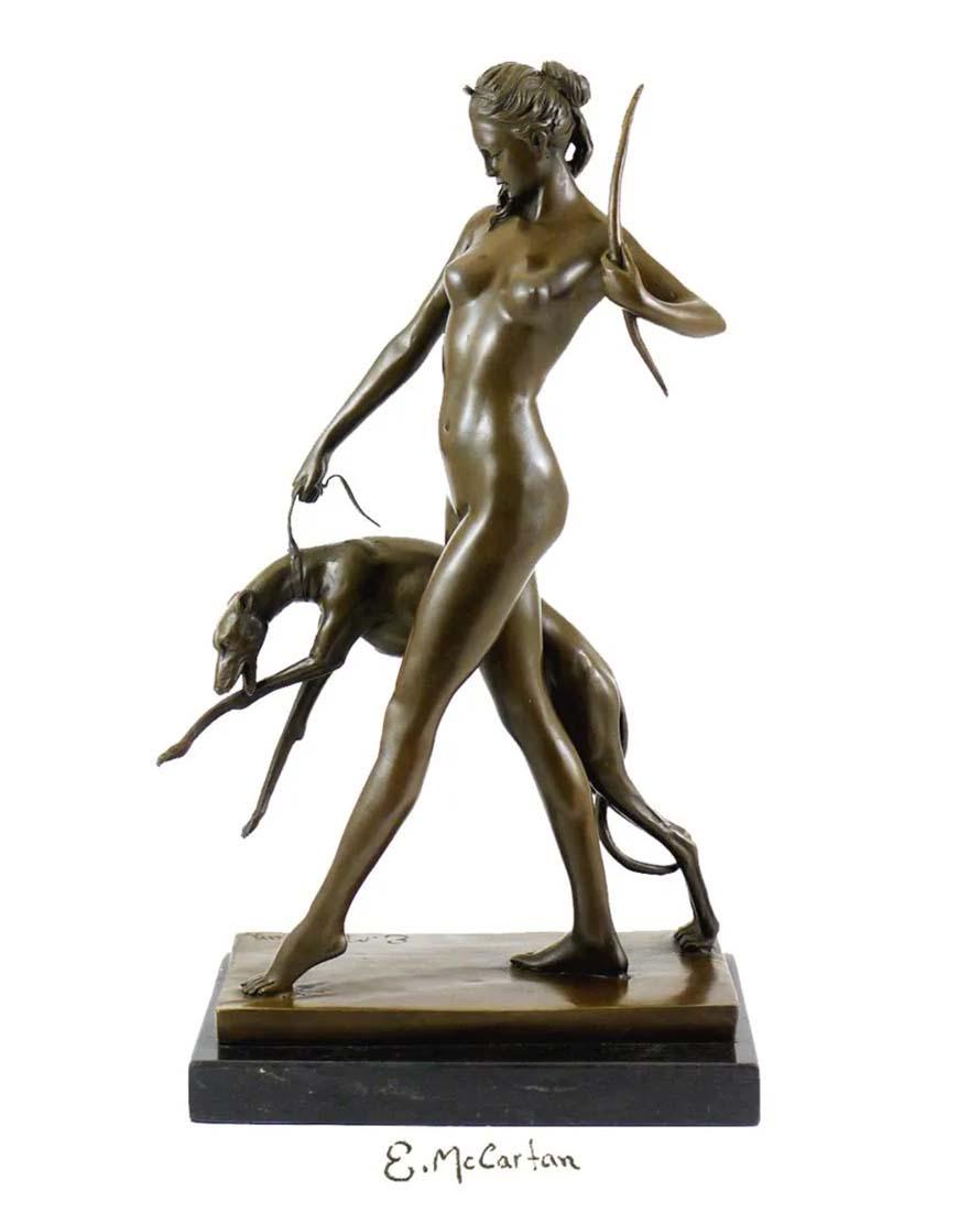 DIANA with HOUND, After Edward McCartan Bronze Statue (1 of 6)