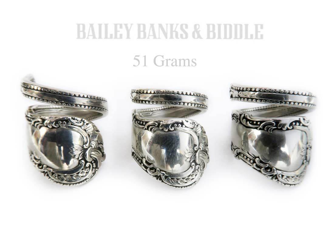 Three Bailey Banks Biddle Sterling Spoon Rings (1 of 4)