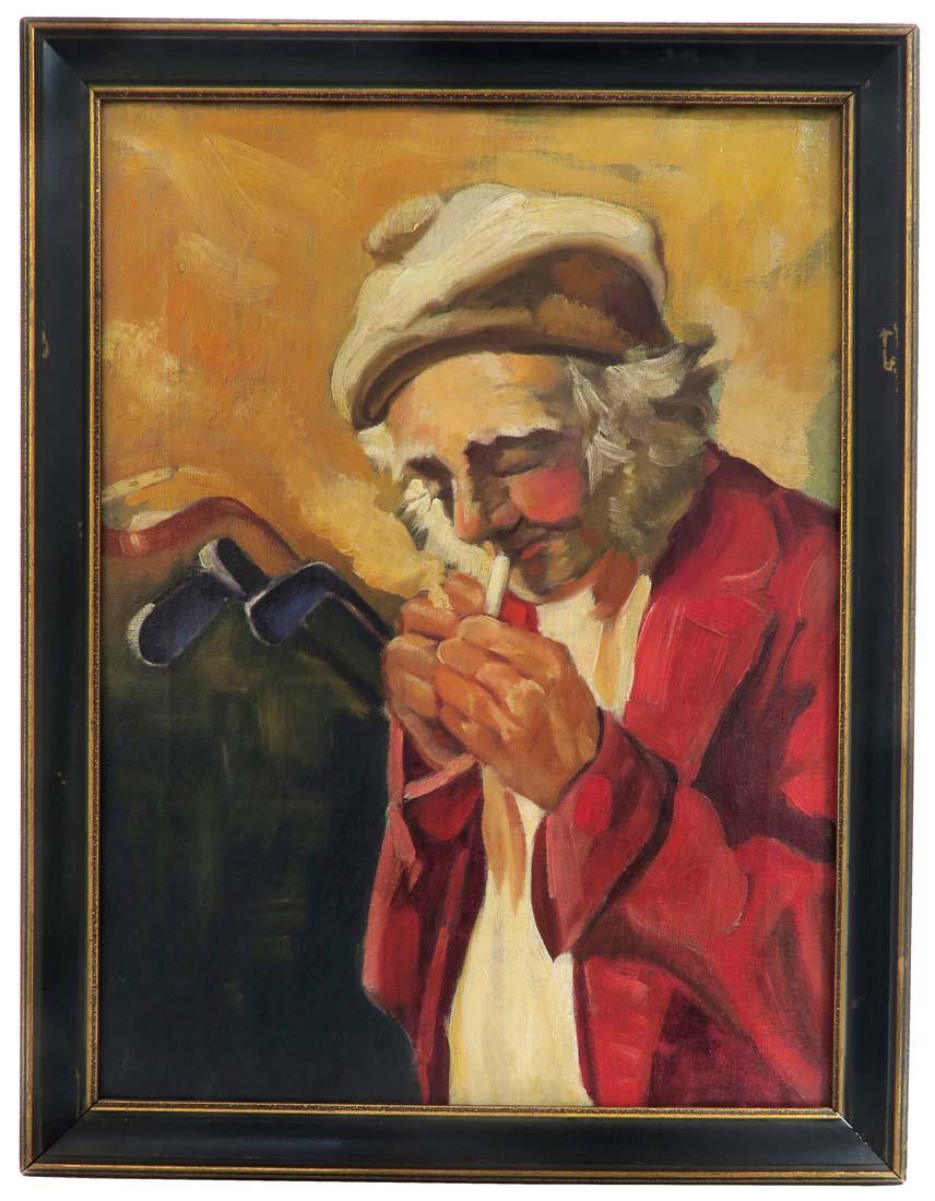 Golf Man, Sir John Lavery STYLE Oil on Canvas Painting: Golf Man, Sir John Lavery STYLE Oil on Canvas Painting, Circa 1935. 23" x 17.1/2"