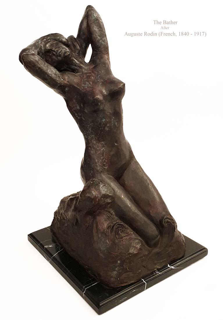 THE BATHER, A Large Post Auguste Rodin Bronze Sculpture (1 of 11)