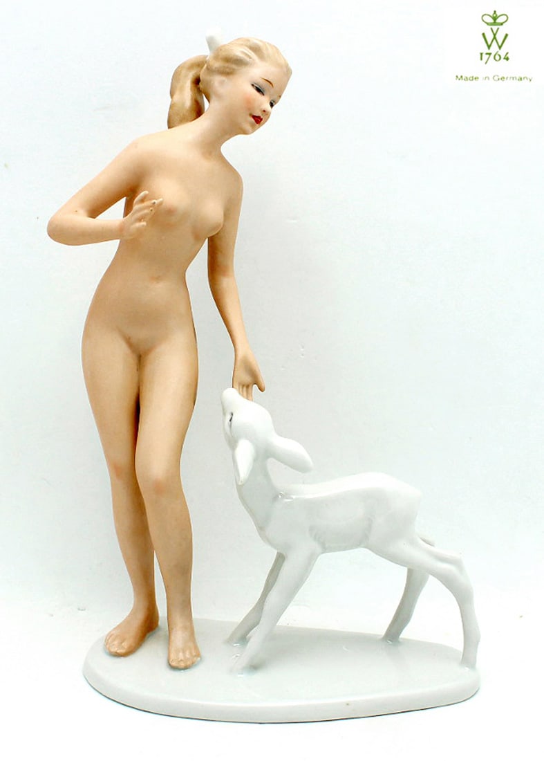 Diana & The Fawn,  A Vintage German Wallendorf Figurine (1 of 8)