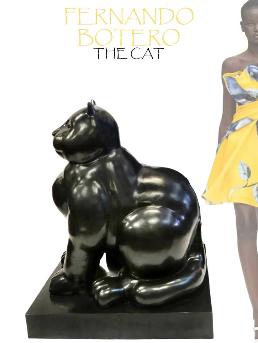 A Monumental Botero Cat Sculpture. Signed Auction