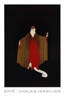 Place De L'Opera, A Large ERTE Lithograph Poster, 1993: Place De L'Opera, A Vintage Large ERTE (Romain de Tirtoff, 1892 - 1990) Lithograph Poster. Limited Edition Print & Published By "Chalk & Vermilion Fine Arts", USA 1993. Under License of Sevenarts (Off