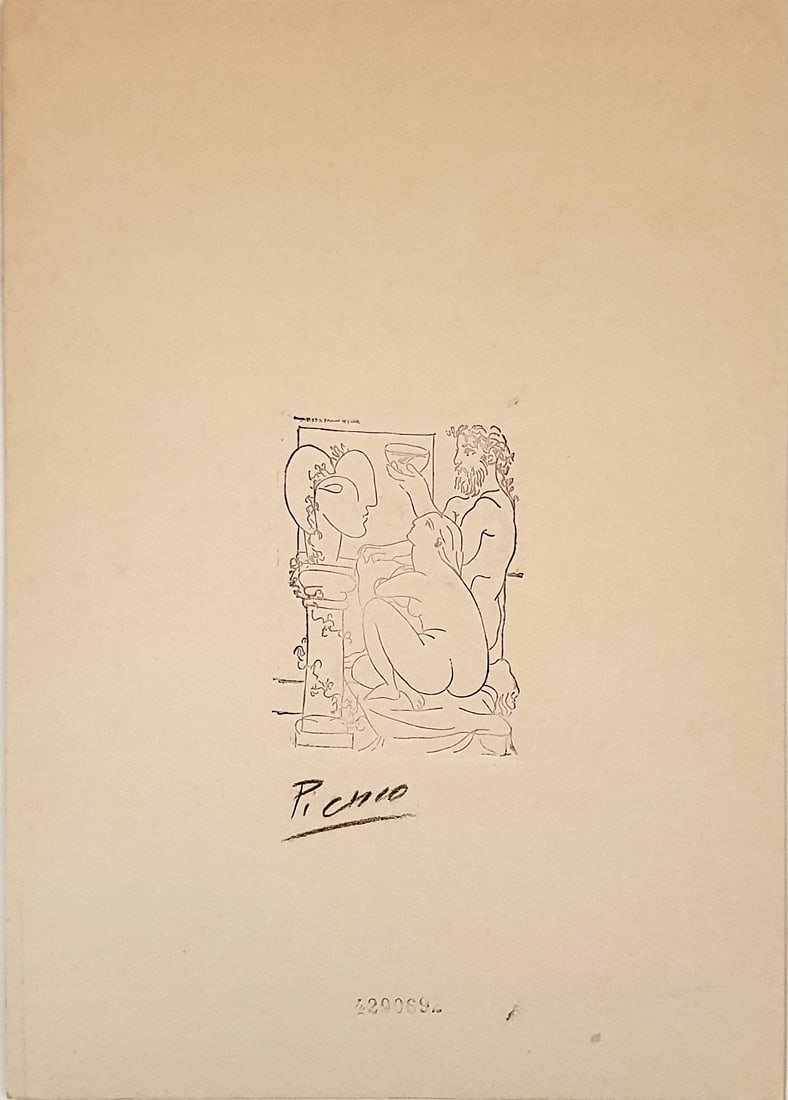 Escultor con cuenco ... In Manner of PICASSO ETCHING (1 of 2)