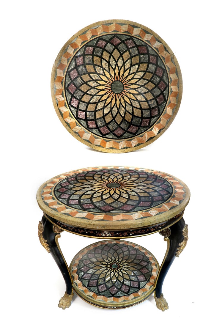 19th C. Italian Double Specimen Marble Table (1 of 7)