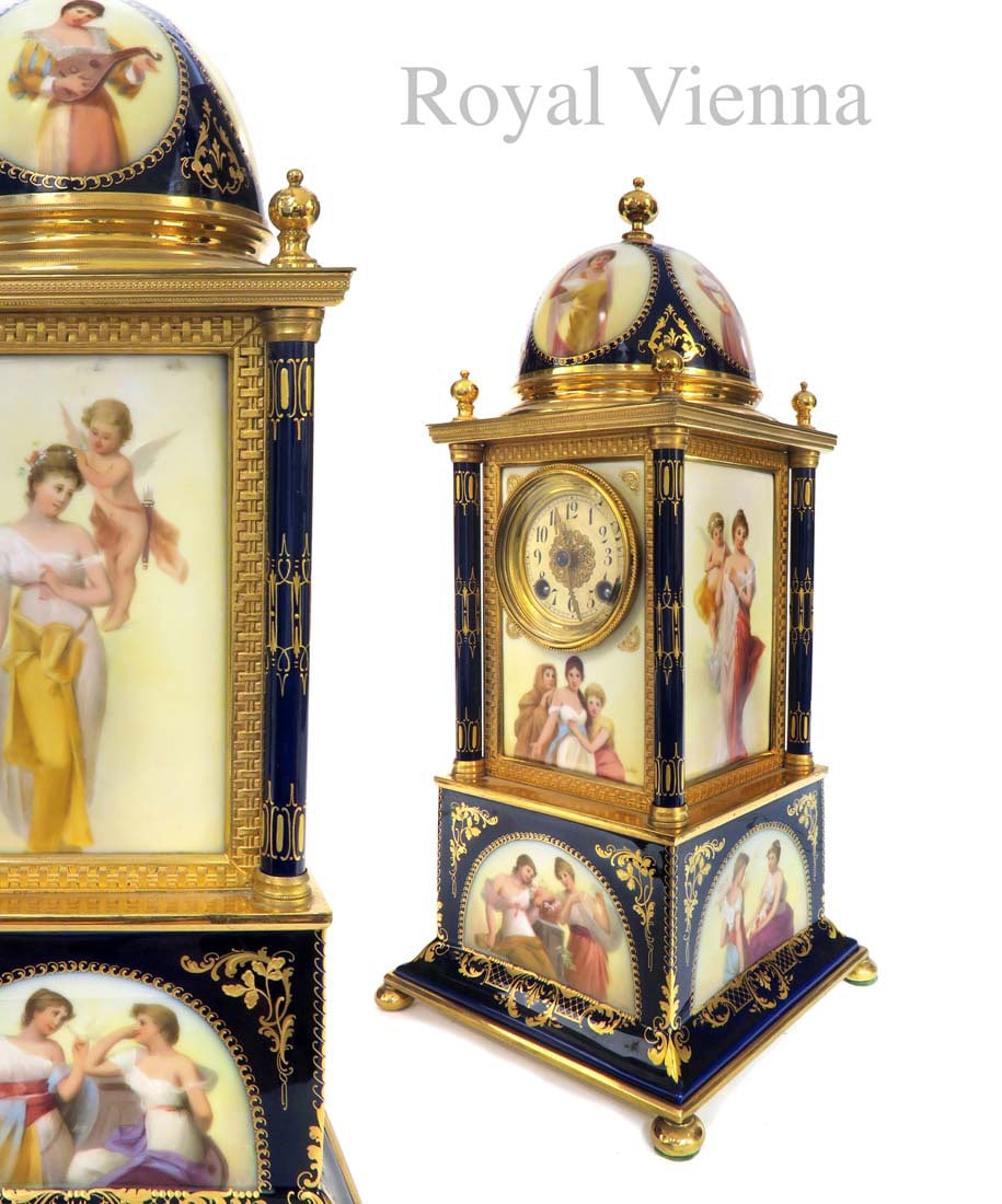 STUNNING ROYAL VIENNA PORCELAIN CLOCK, Circa 1880 (1 of 6)