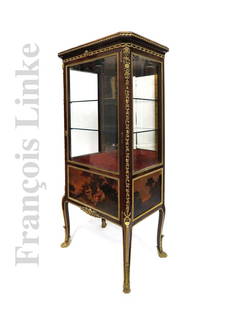 F.Linke Gilt Bronze-Mounted Kingwood Vitrine, 19th C.: 19th Century Gilt Bronze-Mounted Kingwood Vitrine by Francois Linke. 24" x 53" x H 53"