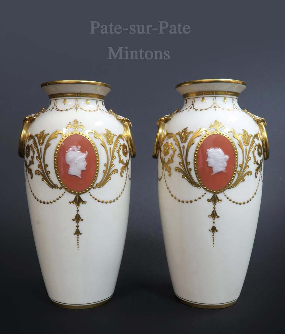 A Pair Of 19th C. Minton Porcelain Patesurpate Auction