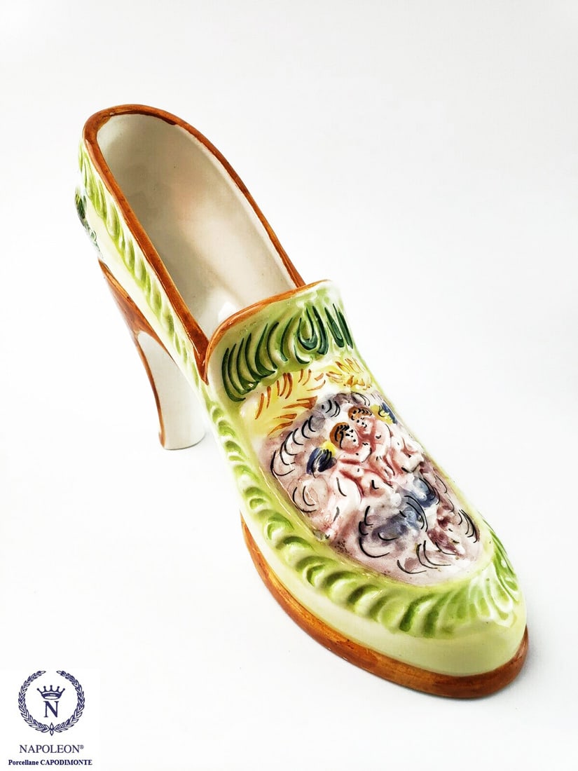Vintage Italian Capodimonte Signed Decorative Heel Shoe (1 of 9)