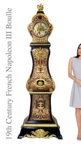 Napoleon III Boulle Figural Bronze grandfather Clock