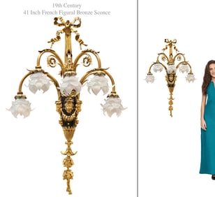 A Large 19th C. French Figural Bronze Wall Sconce