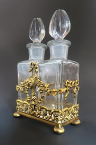 Apollo Studios Bronze & Crystal Perfume Bottles