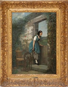 An Oil on Mahogany Panel By A.GAUDIN, 19th C.