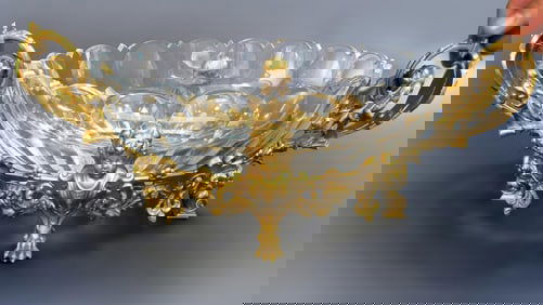 19th C. French Figural Bronze & Baccarat Centerpiece