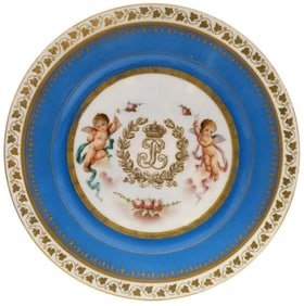 19th C. French Sevres Hand Painted Decorative Plate
