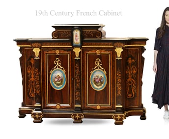19th Century French Bronze Mounted Commode Cabinet