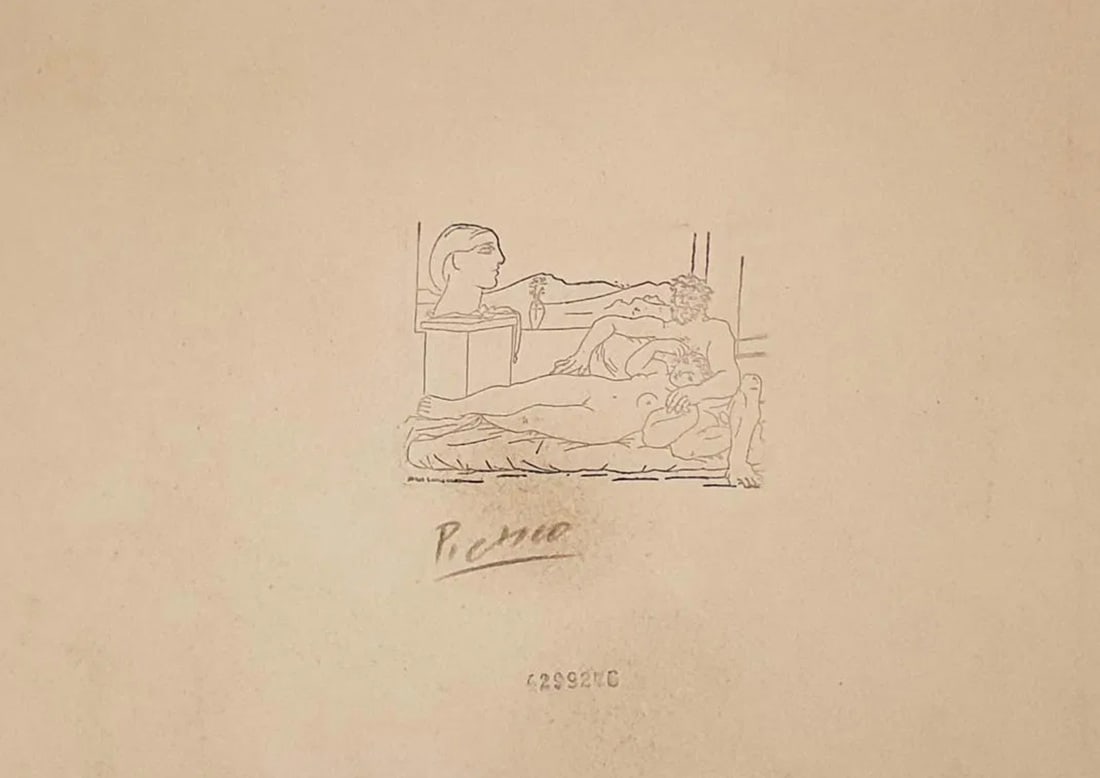 Escultor y Escultura, After PICASSO ETCHING PRINT, Signed (1 of 2)