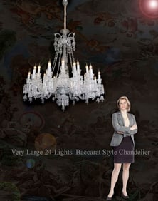 Very Large Baccarat Style 24-Lights Chandelier