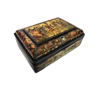 Large 19th C. Persian Qajar Papier Mache Box