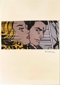 Driving, A Vintage Roy Lichtenstein Lithography Print, Stamped