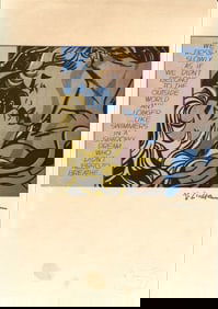 We Rose Up Slowly, A Vintage Roy Lichtenstein Lithography Print, Stamped